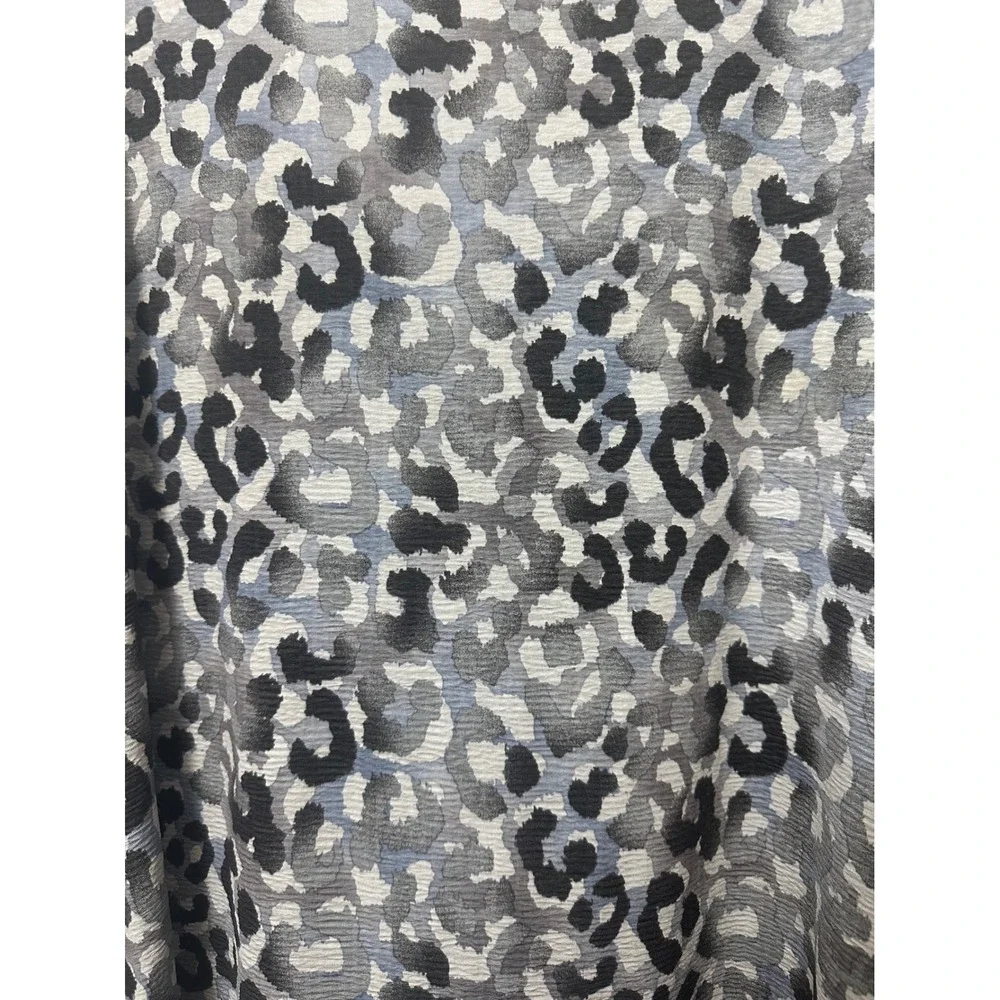 Clara Sunwoo Leopard Print Sharkbite Hem Tunic Top Purple Black 2X Made in USA - Picture 2 of 7